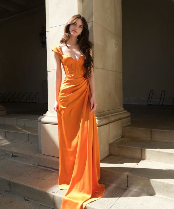 Elegant Orange Prom Dress Orange Formal Gown fg5541 formalgowns