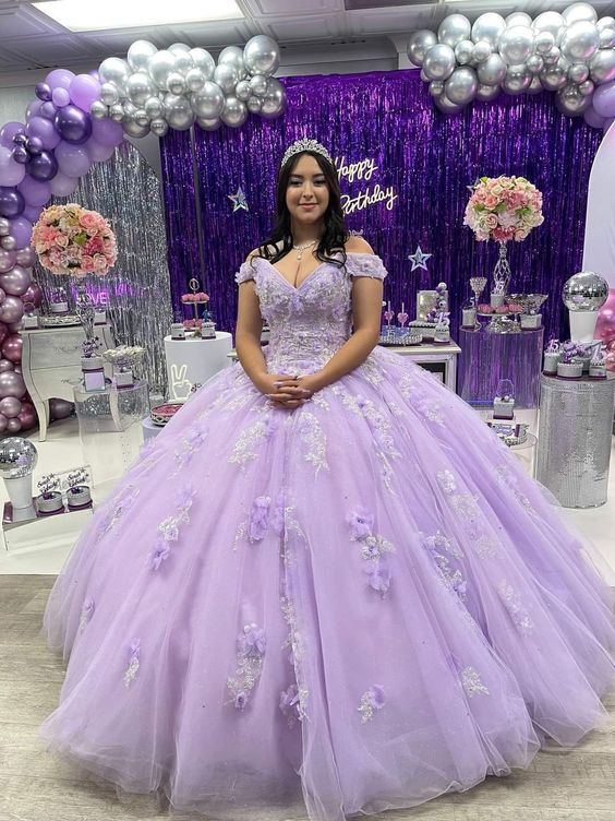 prom princess purple ball gown