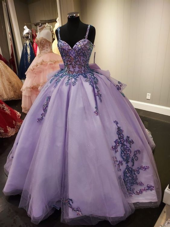 prom princess purple ball gown