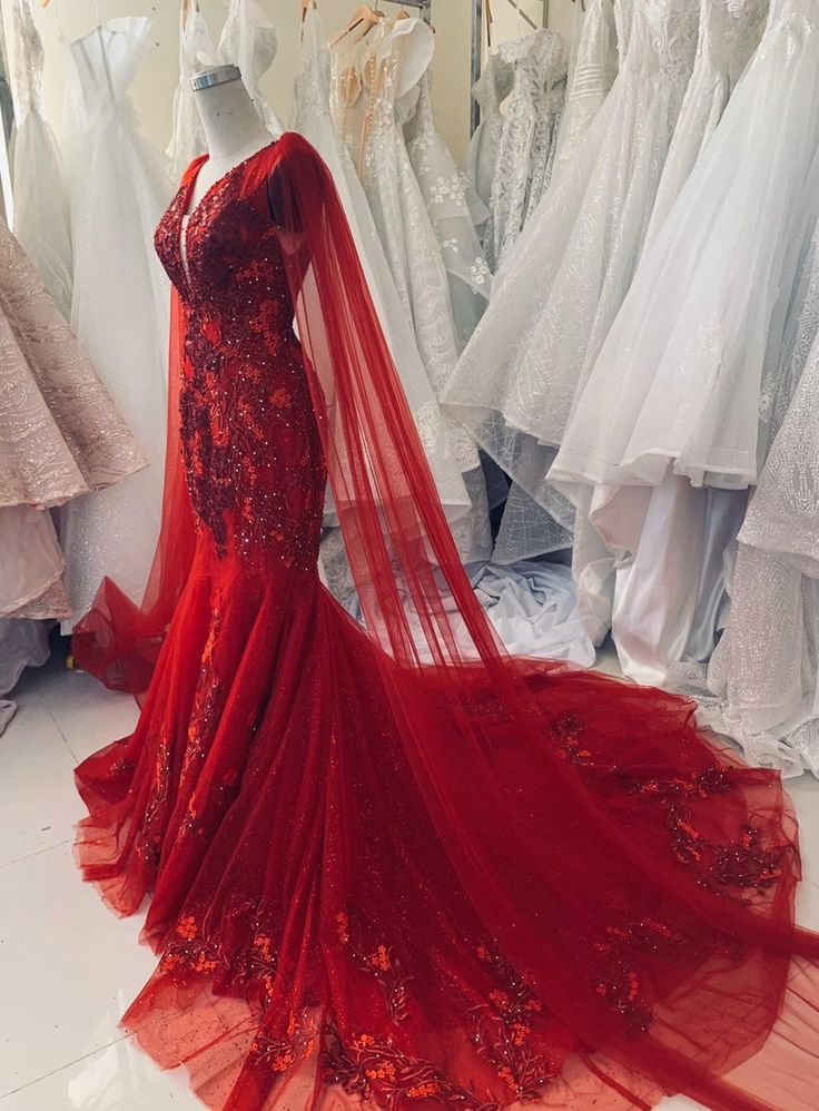 Red Silver Wedding Dresses