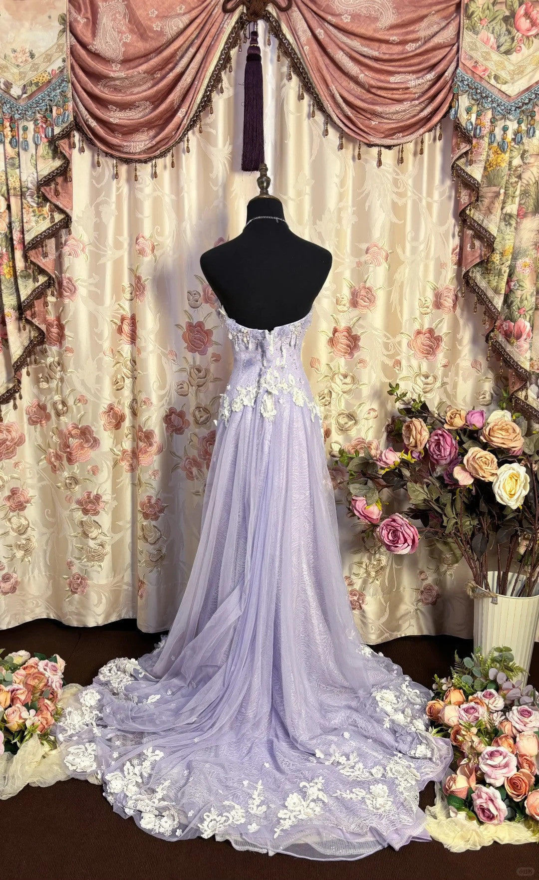 Lilac Strapless Prom Dresses Long Evening Party Dress    fg7344