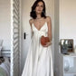 A Line Long Prom Dresses, White Evening Party Dress     fg5500