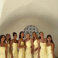 Yellow Bridesmaids Dresses Prom dress satin long dress(There are 4 styles of dresses in the picture)      fg4664