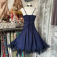 A Line Navy Blue Party Dress Short Prom Dress Birthday Dress     fg7384