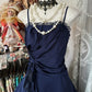 A Line Navy Blue Party Dress Short Prom Dress Birthday Dress     fg7384