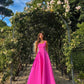 Elegant Hot Pink Long Prom Dresses     fg2343