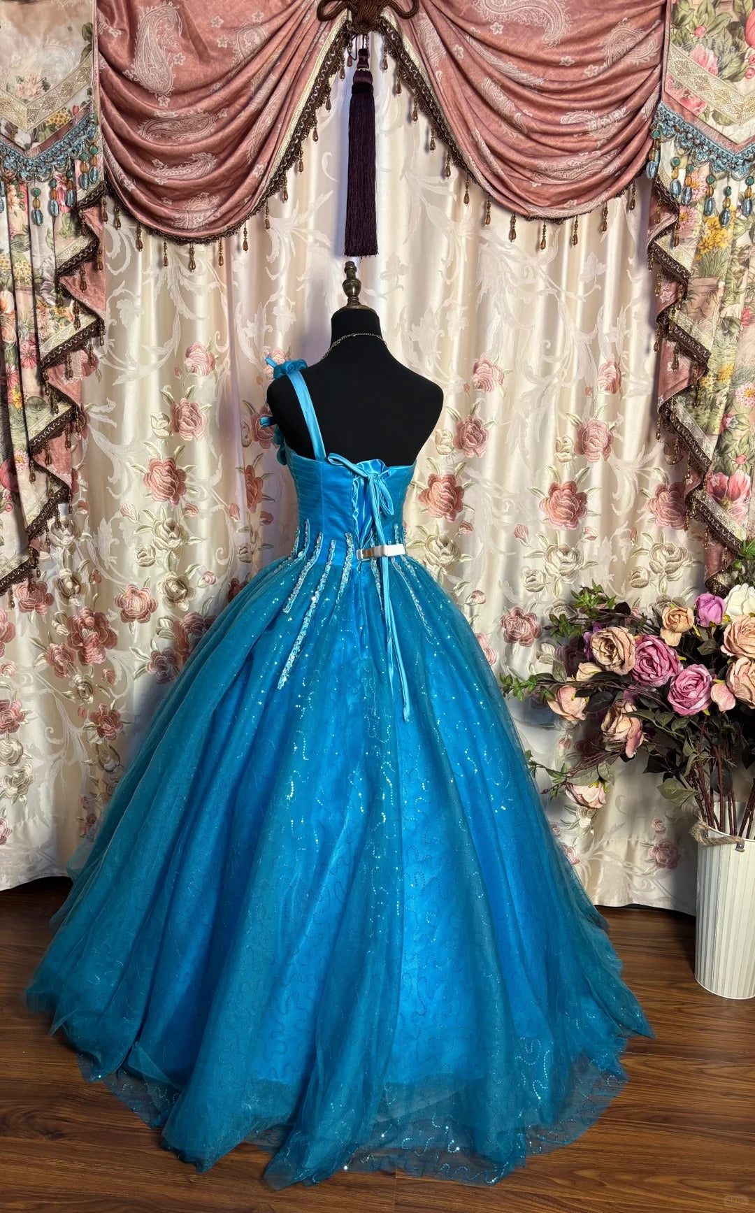 A Line Quinceanera Dress Ball Gown Tulle One Shoulder Sweet 16 Dress      fg7355