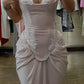 Pink strapless elegant party gowns, evening dress    fg7372