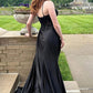 Spaghetti Straps Appliques Satin High Slit Party Prom Formal Evening Dress       fg6988