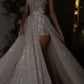 A Line Spaghetti Straps Sparkly Bohemian Wedding Dress          fg3982