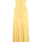 Yellow Spaghetti Straps Long Prom Dress With Slit      fg6898