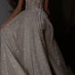 A Line Spaghetti Straps Sparkly Bohemian Wedding Dress          fg3982