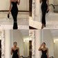 Strapless Prom Dress Black Elegant Evening Party Dress    fg7310