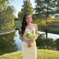 Pastel Yellow Prom Dress, Elegant Lace Evening Dress     fg7337