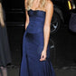 Pretty Mermaid Strapless Navy Blue Prom Dresses With Ruffle Long Evening Party Dress    fg7340