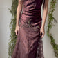 Vintage purple dress with flower accents Formal Evening Dress         fg6334