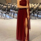 Burgundy Shinny Tulle Prom Dress, Elegant Evening Party Dress     fg7328