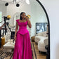 Hot Pink A Line Prom Dress Elegant Evening Party Dress     fg7319