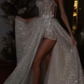 A Line Spaghetti Straps Sparkly Bohemian Wedding Dress          fg3982