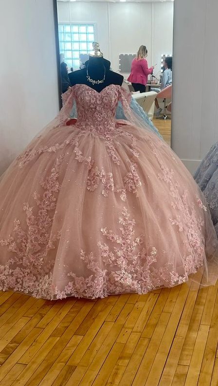 A Line Pink Quinceanera Dress Ball Gown Off Shoulder Sweet 16 Dress      fg7367