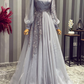 Elegant Muslim Evening Dress Long Sleeves Appliques Special Occasion Party Dress      fg6679