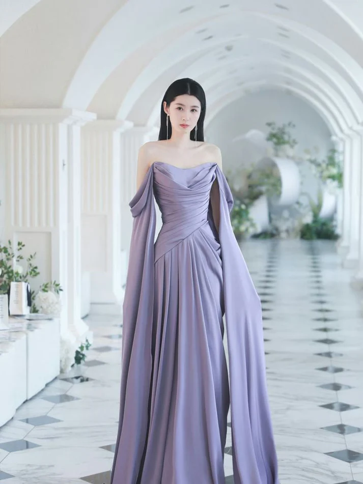 A Line Purple Long Evening Dresses Formal Party Dress Prom Gown       fg6773