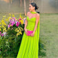 simple bright green chiffon prom dresses, formal party dress long      fg6259