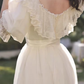 Vintage Victorian Style White Princess Dress Retro Lace Puff Sleeve  Romantic Dress     fg7265