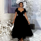 Black Short Sleeves Party Dress Fashion Evening Gown     fg6642