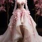 A Line Ball Gown Pink Prom Dress Long Evening Dress     fg7190