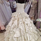 A Line Long Satin Lace Wedding Dress Spaghetti Straps Bridal Gown    fg7229