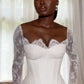 White Mermaid Wedding Dress Elegant African Lace Long Sleeves Bridal Gown    fg7219