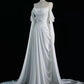 Elegant Satin Prom Dress, Draped Bodice Formal Evening Dress       fg7212