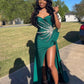 Green Beadings Sweetheart Sleeveless Prom Dress With Split       fg6994