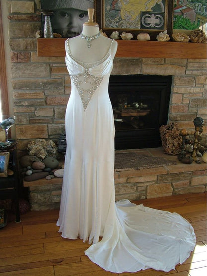 Vintage White Mermaid Prom Dress Wedding Dress     fg7199