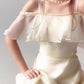 Off White Organza Sheath Long Prom Dress Evening Dress       fg7215