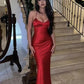 Sexy Red Mermaid Spaghetti Straps Long Party Prom Dresses,Evening Dress       fg7032