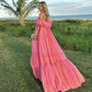 Pink long formal prom dress, long evening party Gown     fg897