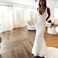 Elegant Mermaid V-Neck Long Wedding Dresses        fg7130