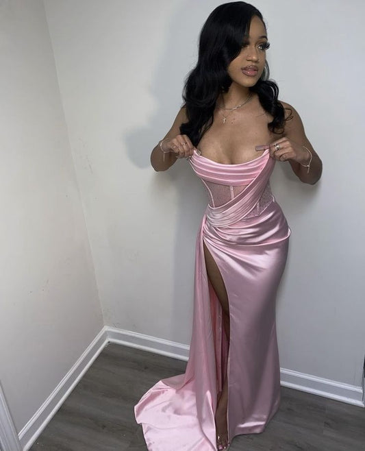 Sexy Birthday Dress Strapless Mermaid Prom Dresses for Black Girls        fg6993