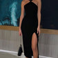 Elegant halter evening dress mid-length dress for women     fg7083