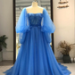 Tulle Long Sleeve Prom Dress, A-Line Tulle Formal Evening Dress         fg6328