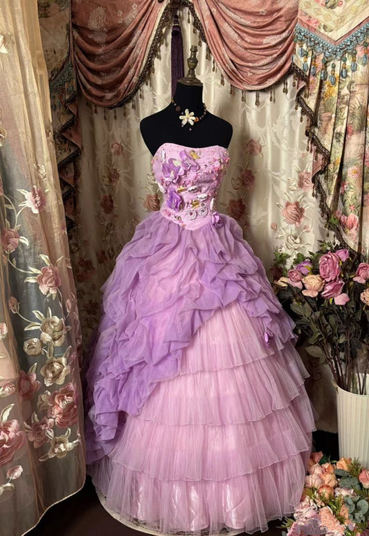 A Line Quinceanera Dress Ball Gown Tulle Sweet 16 Dress      fg7232