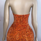 Charming Halter V-neck Backless Sequins Sparkly Homecoming Dress      fg6197