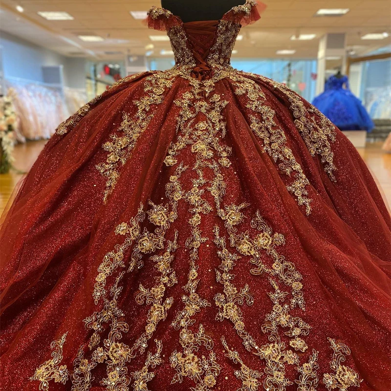 Dark red quinceanera dresses online