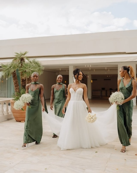 Simple Green Bridesmaids Dresses Long Evening Dress  fg7617