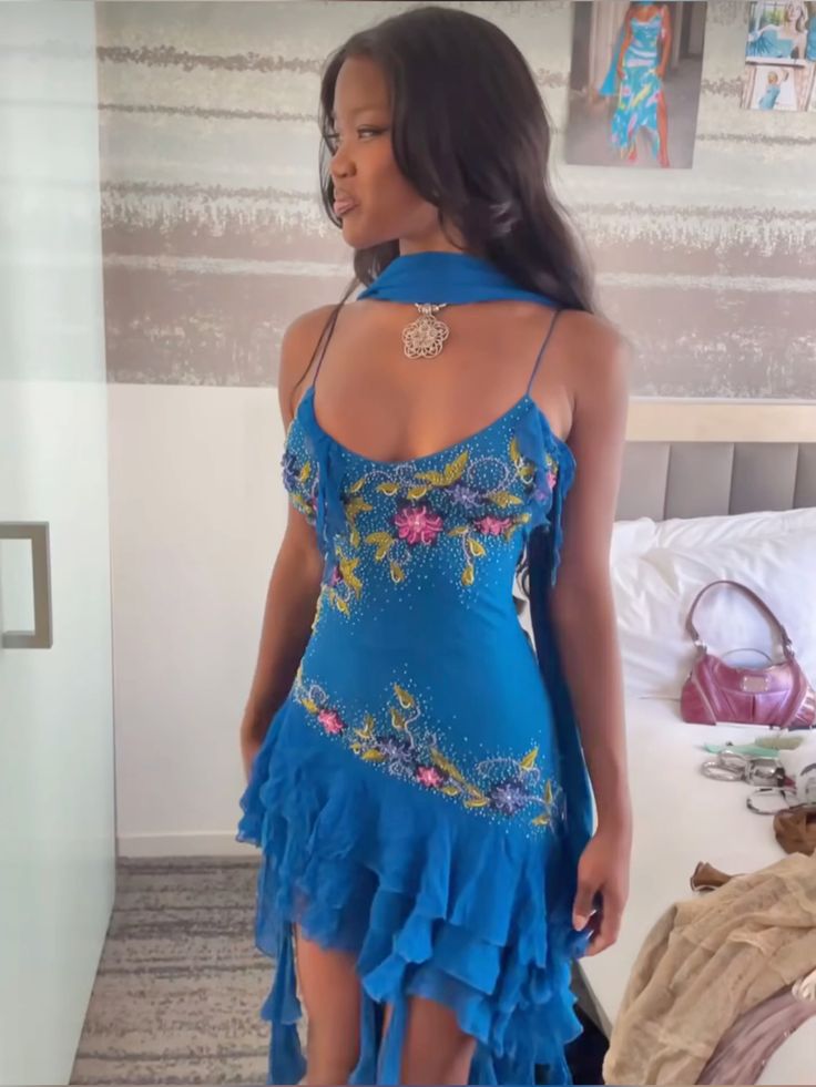 Blue Spaghetti Straps Short Prom Dress Blue Sexy Evening Dress     fg7276