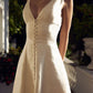 Elegant A line Prom Dress V Neck White Evening Dress     fg7271