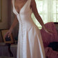 Elegant A line Prom Dress V Neck White Evening Dress     fg7271