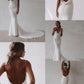 Mermaid Beach Wedding Dress Sexy Deep V-neck Backless Bride Gown     fg6924